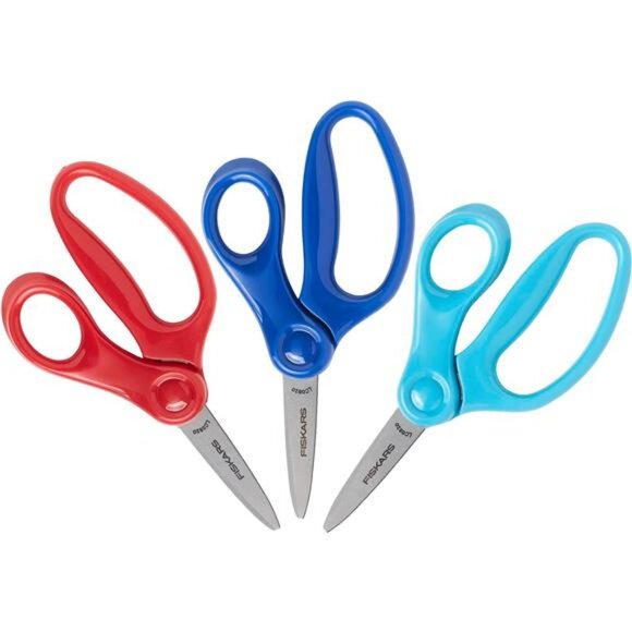 Fiskars 5" Pointed-Tip Scissors for Kids 4-7 (3-Pack), Right Handed Scissors - Picture 2 of 6